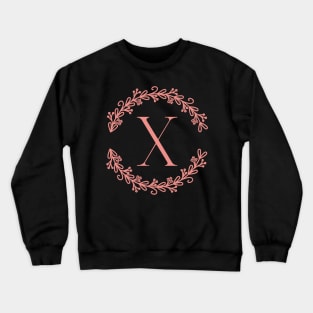 Pink Monogram Letter X Crewneck Sweatshirt